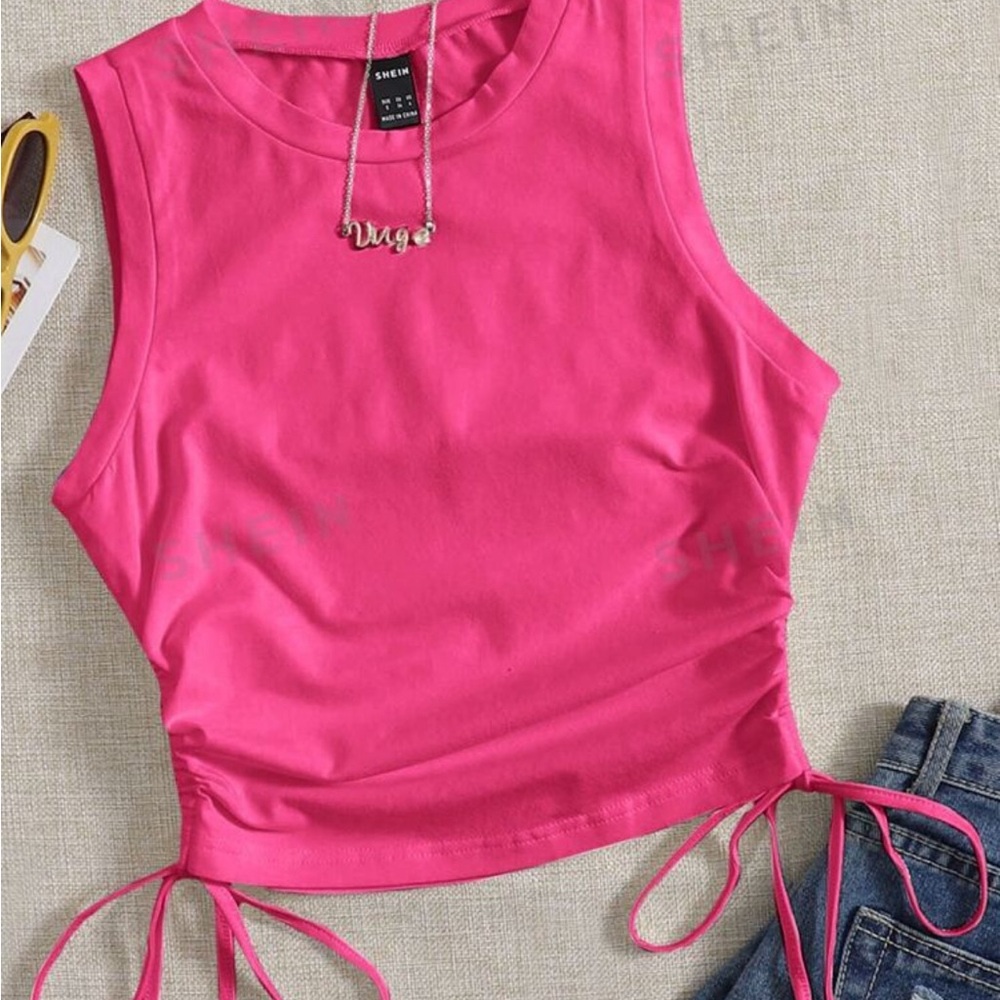 Shein Women's Pink Sleeveless Top